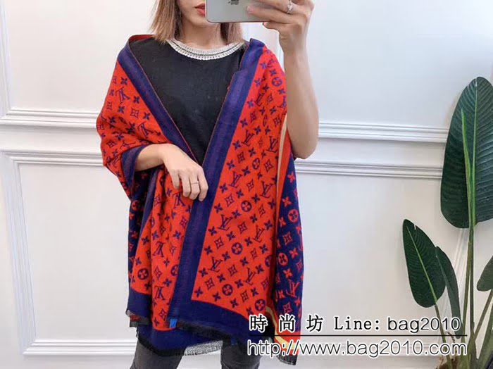 路易威登LV雙面大牌元素提花羊絨圍巾 LLWJ6005